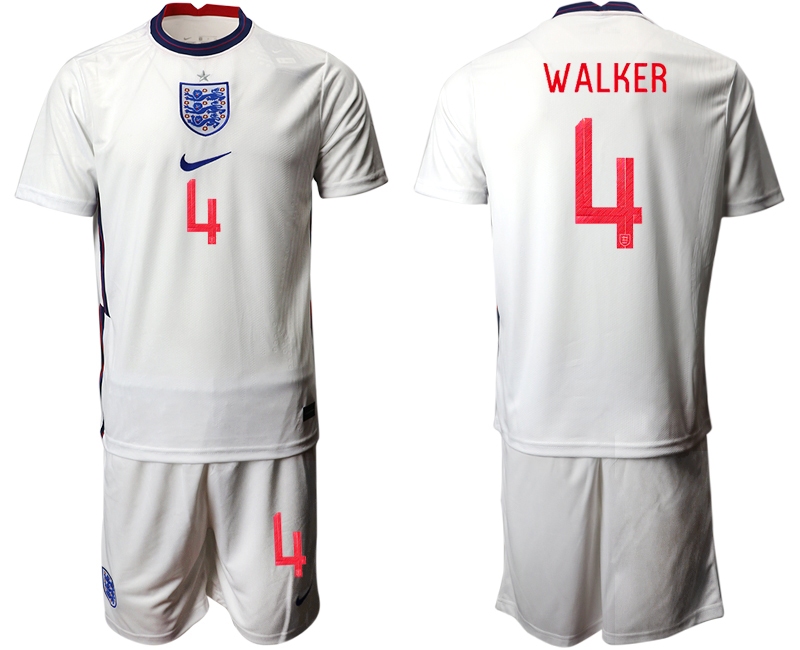 Men 2021 European Cup England home white #4 Soccer Jersey